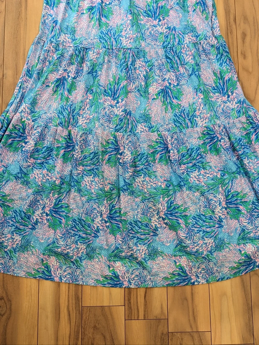 NWT! Lilly Pulitzer Malone Maxi Dress  Las Olas Aqua Strong Current Sea Size L - Picture 13 of 14